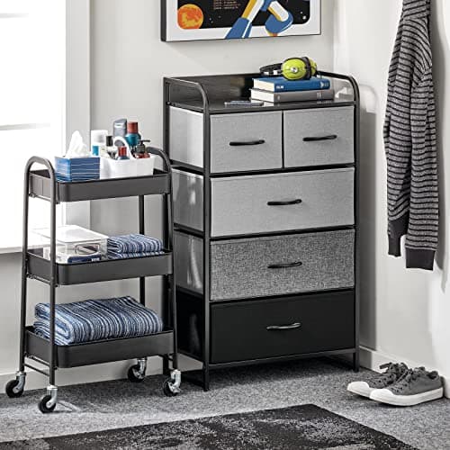 mDesign 4-Tier Metal Rolling Storage Cart thumbnail 4