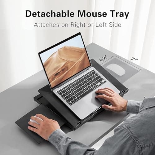 HUANUO Adjustable Lap Desk with 6 Angles – Up to 15.6" Laptop, Black thumbnail 2