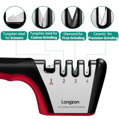 Longzon 4-in-1 Knife Sharpener thumbnail 2