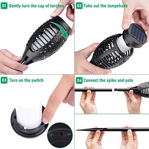 Sterno Home Outdoor Solar LED Tiki Torch (4-Pack) thumbnail 5