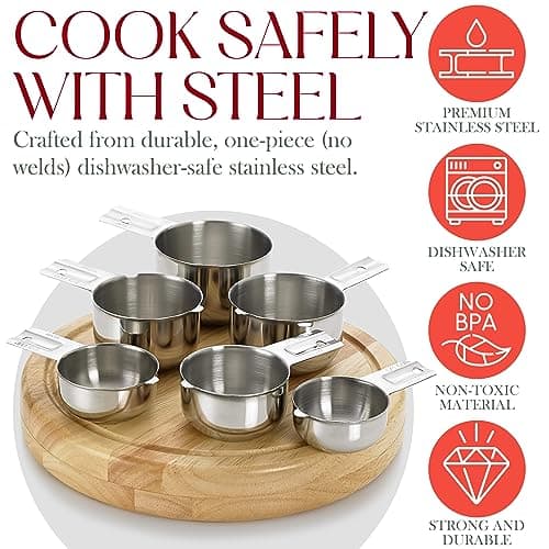 Bellemain One-Piece Stainless Steel Measuring Cups Set of 6 thumbnail 4