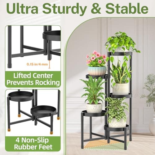 iDavosic.ly 5-Tier Folding Corner Metal Plant Stand thumbnail 4