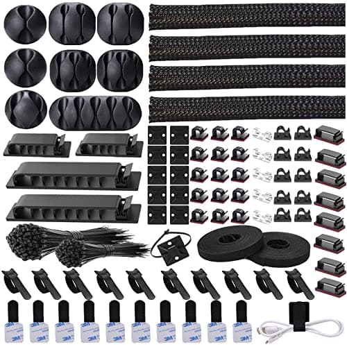 DRIVUU 311Pcs Cable Management Organizer Kit 4 Cable Sleeve Split