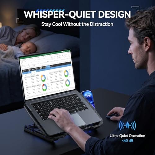 TECKNET Laptop Cooling Pad with Phone Stand thumbnail 5