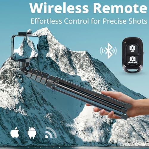 UBeesize 67-inch Tripod with Phone Mount and Bluetooth Remote thumbnail 4