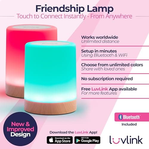 LuvLink Friendship Lamps - WiFi Touch Lamp Set of Two thumbnail 2