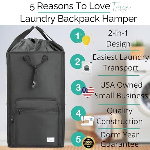 The Fine Living Co. Backpack Laundry Bag Hamper thumbnail 2