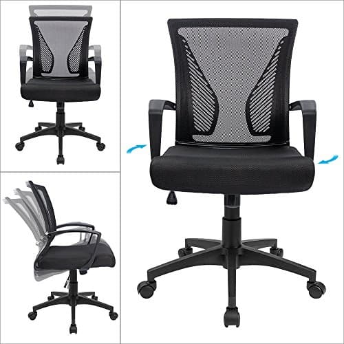 Furmax Office Chair Ergonomic Computer Desk Mesh Chair Mid Back Swivel Lumbar Support with Armrest (1 thumbnail 5