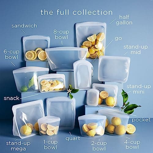 Stasher Silicone Reusable Stand-Up Mid Bag (56 oz, Aqua) thumbnail 5