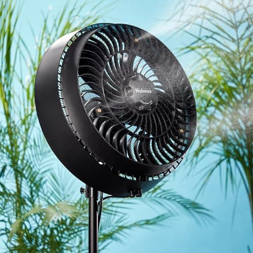 Hurricane Outdoor Stand Misting Fan with Hose Connection - image 1