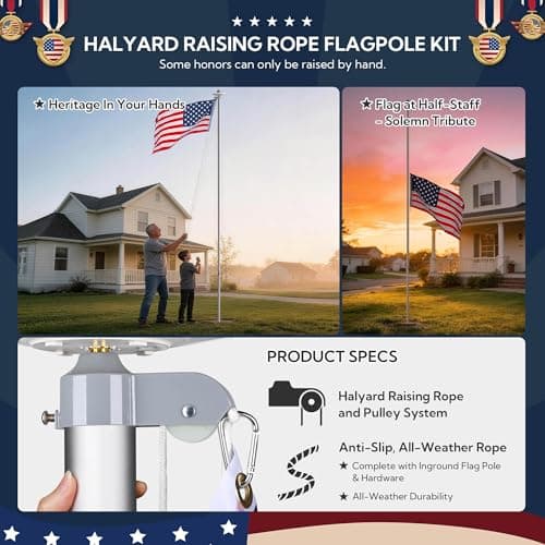 Yescom 25ft Sectional Aluminum Flag Pole Kit thumbnail 5