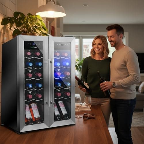 NutriChef 24-Bottle Dual Zone Wine Cooler Refrigerator thumbnail 5