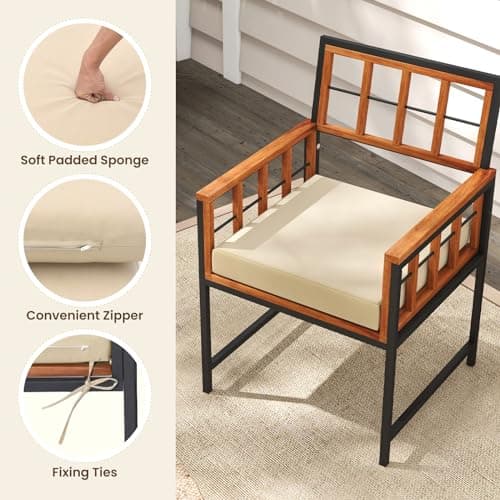 Tangkula 7-Piece Patio Dining Set with Acacia Wood Table thumbnail 5