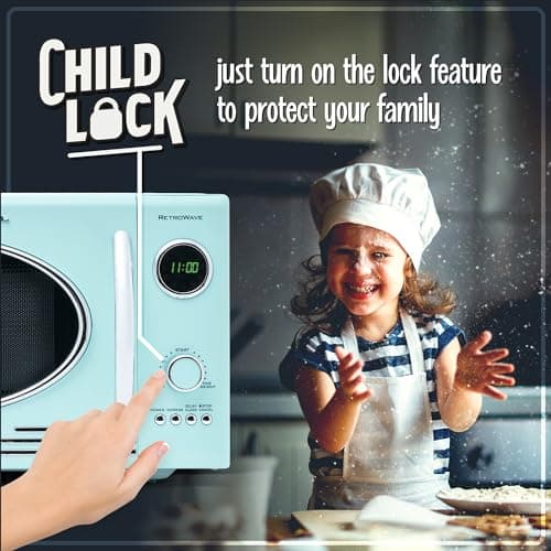 Nostalgia Retro 0.9 Cu Ft 800W Countertop Microwave Oven thumbnail 4