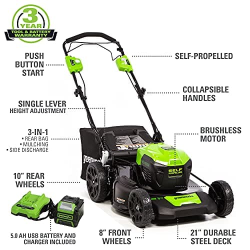 Greenworks 40V 21-Inch Brushless Self-Propelled Mower thumbnail 2