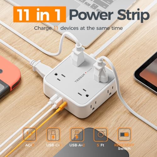 TESSAN Surge Protector Power Strip with 900J Surge Protection thumbnail 2
