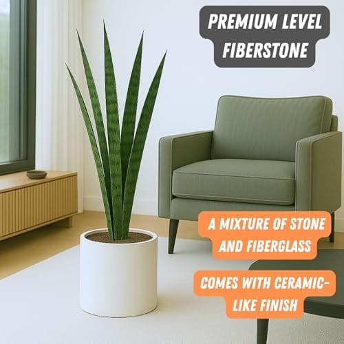 Fox & Fern Modern Plant Pot with Drainage Hole and Saucer thumbnail 3