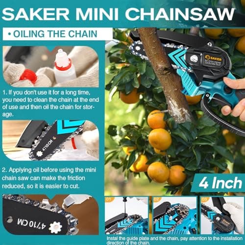 Saker Mini Chainsaw 4-Inch Cordless thumbnail 5