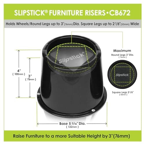 Slipstick 3-Inch Bed Risers (Set of 4) thumbnail 5