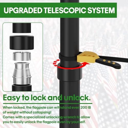 F&L Sports 25ft Telescoping Flag Pole thumbnail 4