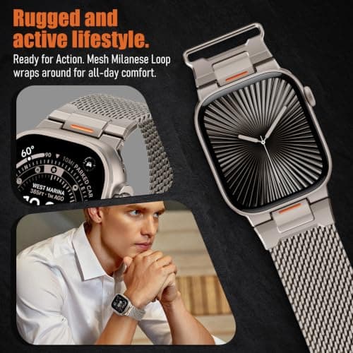 BXUXOHS Milanese Loop for Apple Watch Ultra 49mm thumbnail 3