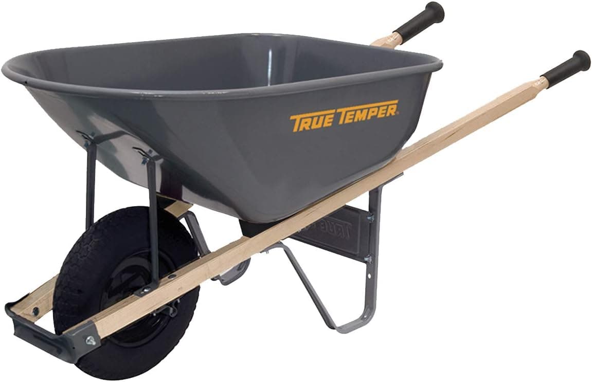 True Temper R6FF25 6 Cu. Ft. Steel Wheelbarrow with Never Flat Tire - image 1