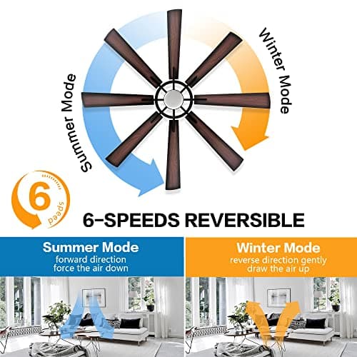 WINGBO 60 Inch DC Ceiling Fan with Walnut Wood Blades thumbnail 5