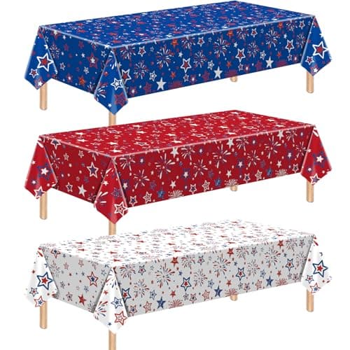 Treasures Gifted Patriotic Plastic Tablecloth (3-Pack) - image 1