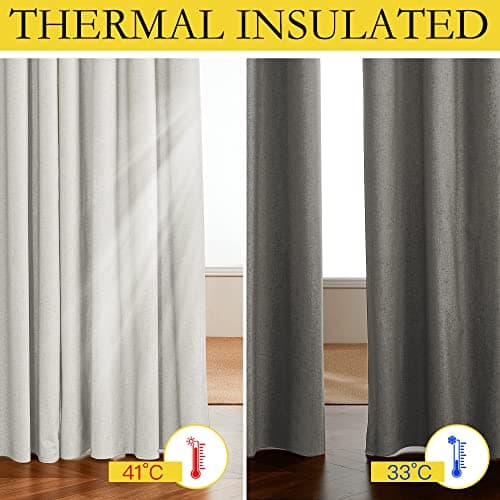 NICETOWN Linen Look Textured Blackout Curtains (2-Pack) thumbnail 2