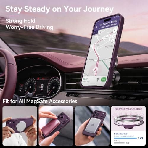 CASEKOO Burgundy for iPhone 18 Pro Case with 360 Spin Magnetic Stand thumbnail 3