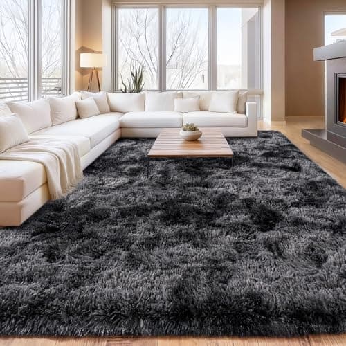 Gorilla Grip Soft Faux Fur Area Rug (4x6, Steel Gray) thumbnail 3