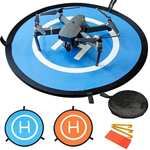 Drone Landing Pad Universal Waterproof 75cm/30-inch Foldable Helipad (Blue & Orange) - image 1