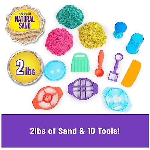 Kinetic Sand Sandisfying Set with 2lbs of Sand and 10 Tools thumbnail 2