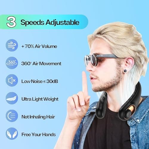Portable Neck Fan 360 Degree Bladeless (4000mAh) thumbnail 2