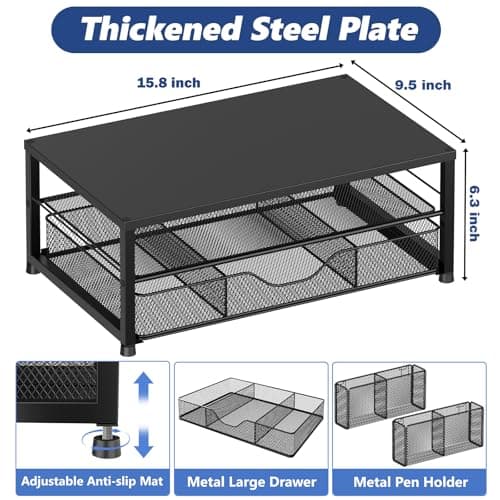 OPNICE Desk Accessories with 2 Pen Holders, 4-Tier Paper Organizer for Office Supplies thumbnail 3