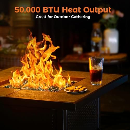 BALI OUTDOORS 32-Inch Square Gas Fire Pit Table thumbnail 5