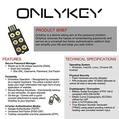 OnlyKey FIDO2 Hardware Password Manager and Security Key thumbnail 4