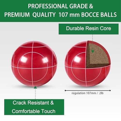 Yard Games Tournament Size 107mm Bocce Ball Set thumbnail 3