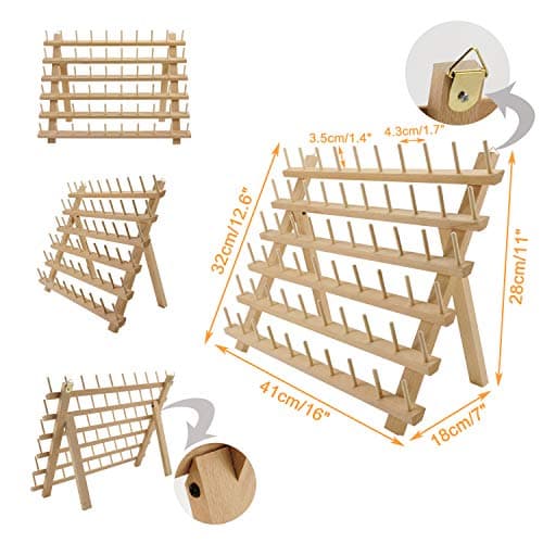 HAITRAL 60-Spool Wooden Thread Rack Organizer (2-Pack) thumbnail 3