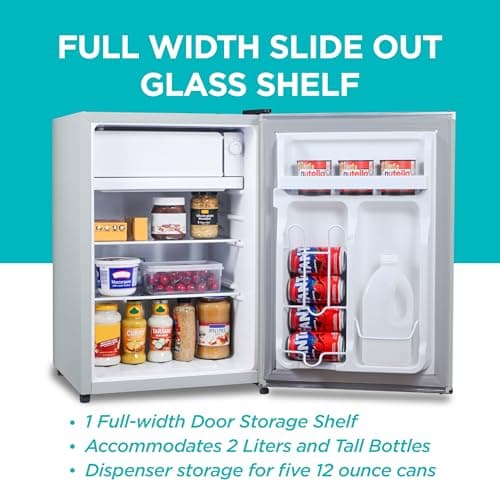 BLACK+DECKER 2.5 Cu. Ft. Compact Refrigerator, BCRK25V, Stainless Look thumbnail 4