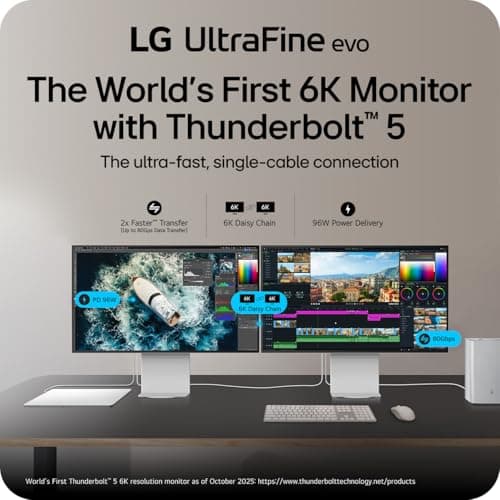 LG 32U990A-S 32-Inch UltraFine 6K Nano IPS Black Thunderbolt 5 Monitor thumbnail 4