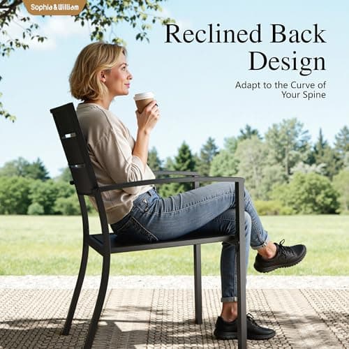 Sophia & William 5-Piece Metal Outdoor Dining Set with Bench thumbnail 3