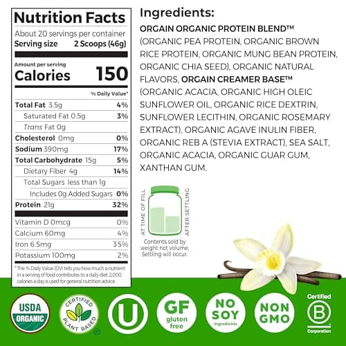Orgain Organic Plant-Based Protein Powder thumbnail 2