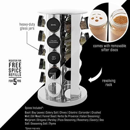 Kamenstein 20 Jar Revolving Countertop Spice Rack with Free Refills thumbnail 3