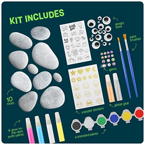 Dan&Darci Kids Rock Painting Kit - Glow in the Dark thumbnail 4