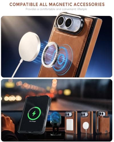 ASAPDOS iPhone Duo PU Leather Magnetic Case with Detachable Wallet, MagSafe thumbnail 4