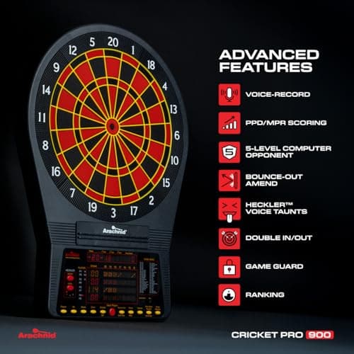 Arachnid Cricket Pro 900 Talking Electronic Dartboard thumbnail 5