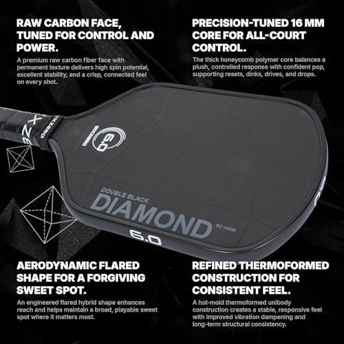 Six Zero Double Black Diamond Control Pickleball Paddle thumbnail 4