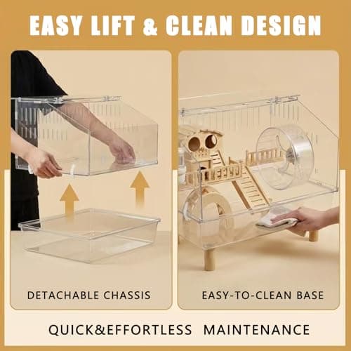 WflamaS Chew-Resistant Acrylic Hamster Cage with Accessories thumbnail 4