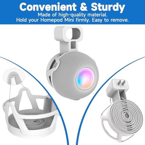 CUHIOY Outlet Wall Mount Holder for HomePod mini Speaker, White thumbnail 3